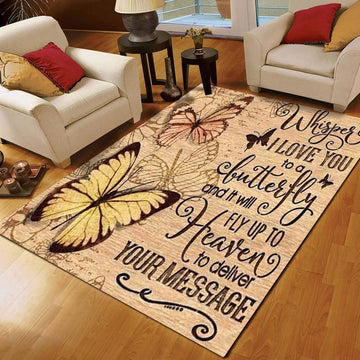 3D Printing Butterfly Limited Edition living room rug Rectangular rug kitchen rug