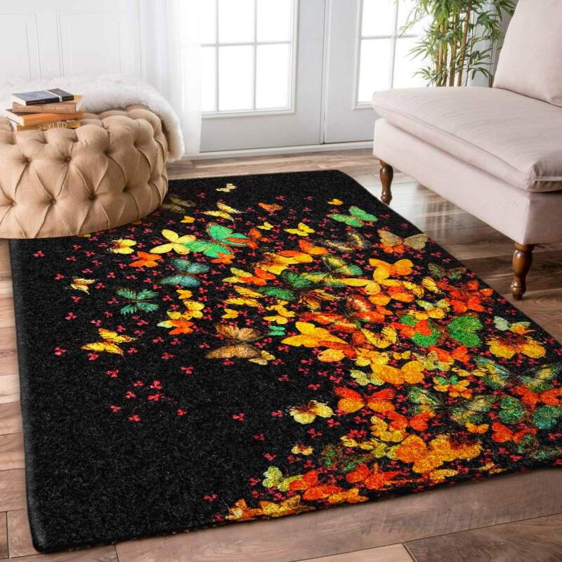 3D Printing Butterfly Limited Edition living room rug Rectangular rug kitchen rug