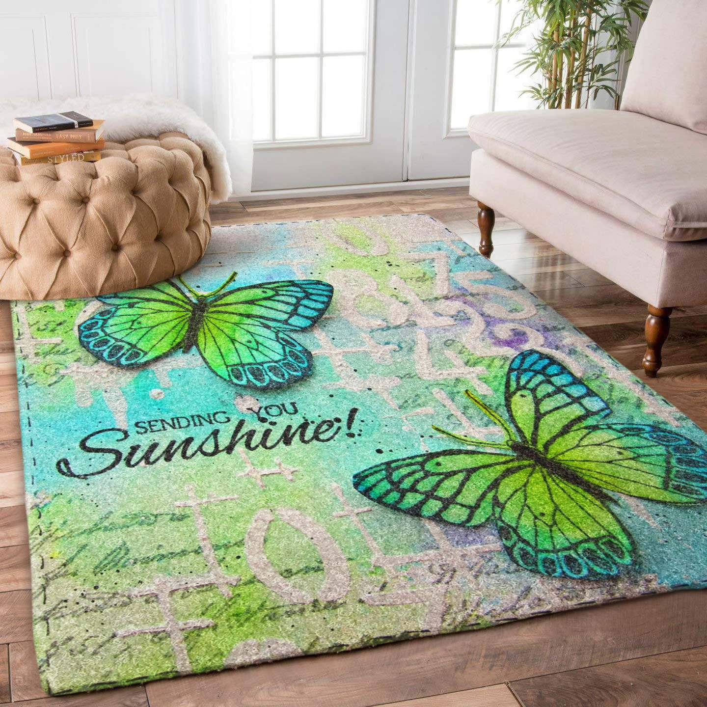 3D Printing Butterfly Limited Edition living room rug Rectangular rug kitchen rug