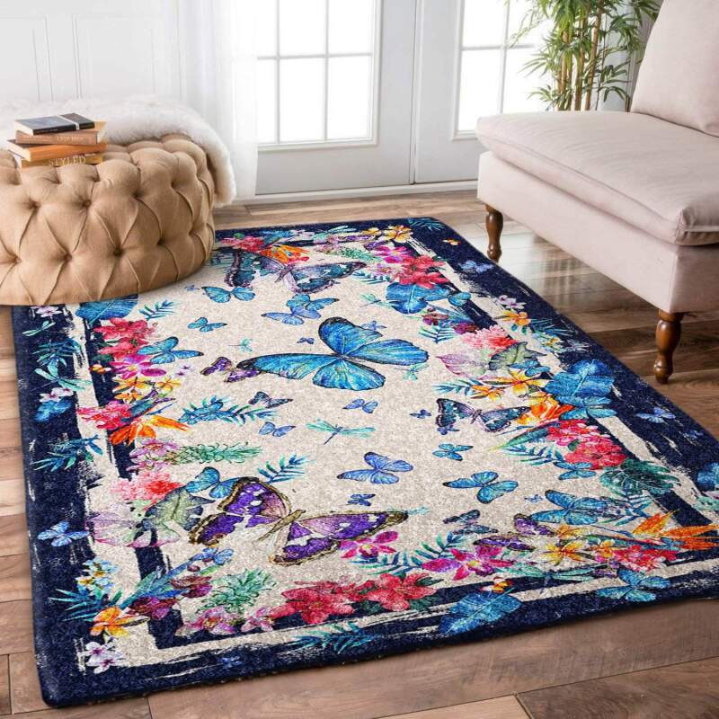 3D Printing Butterfly Limited Edition living room rug Rectangular rug kitchen rug