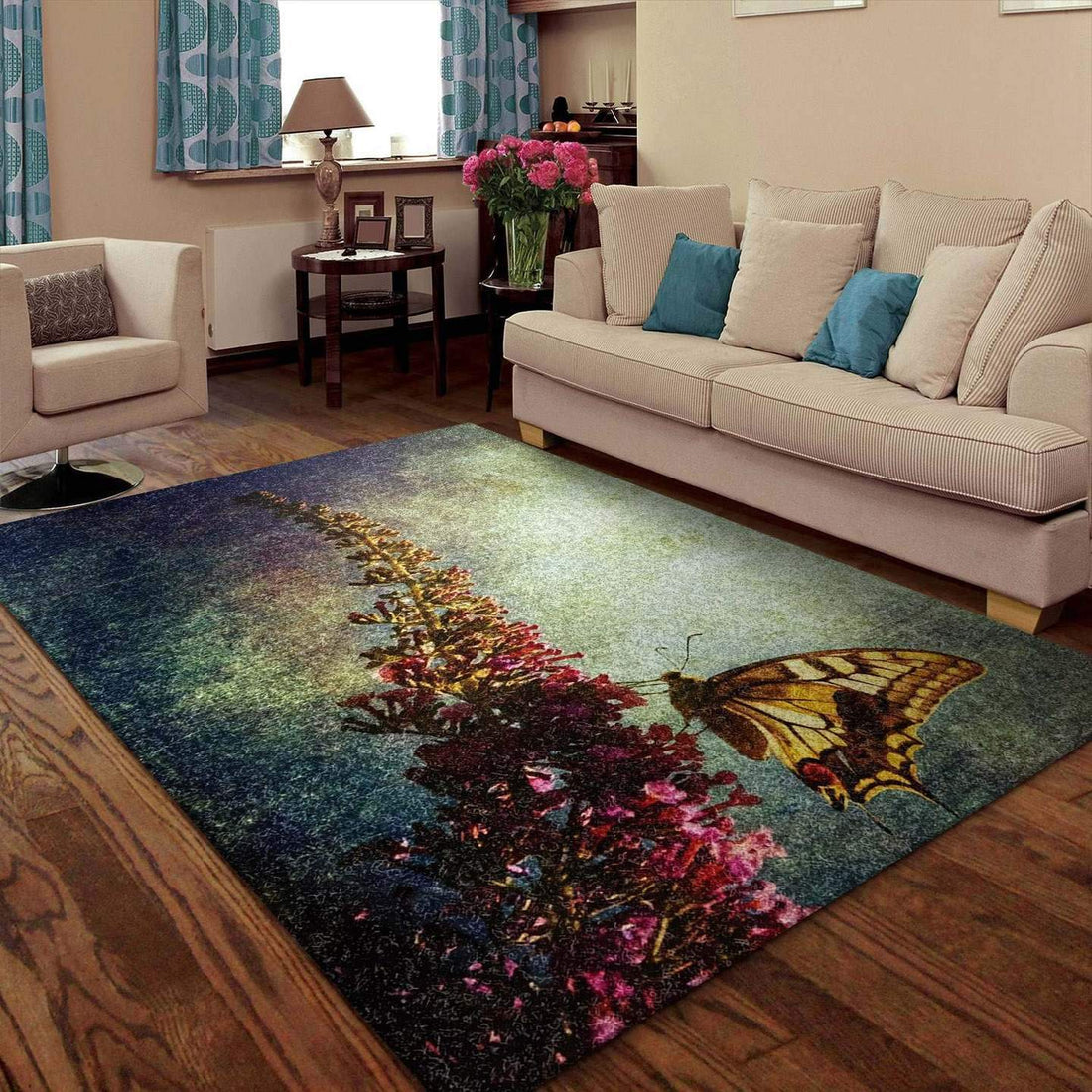 3D Printing Butterfly Limited Edition children's room carpet Rectangular rug