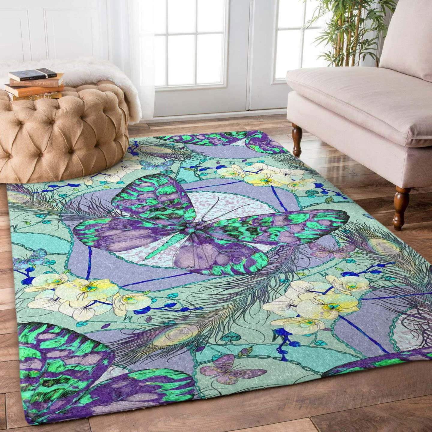 3D Printing Butterfly Limited Edition children's room carpet Rectangular rug