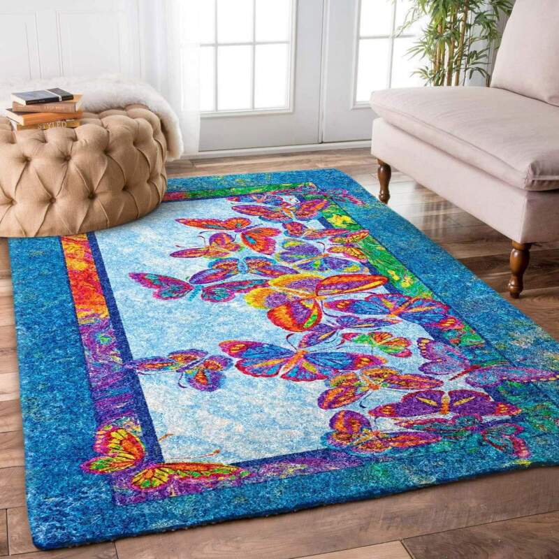 3D Printing Butterfly Limited Edition children's room carpet Rectangular rug