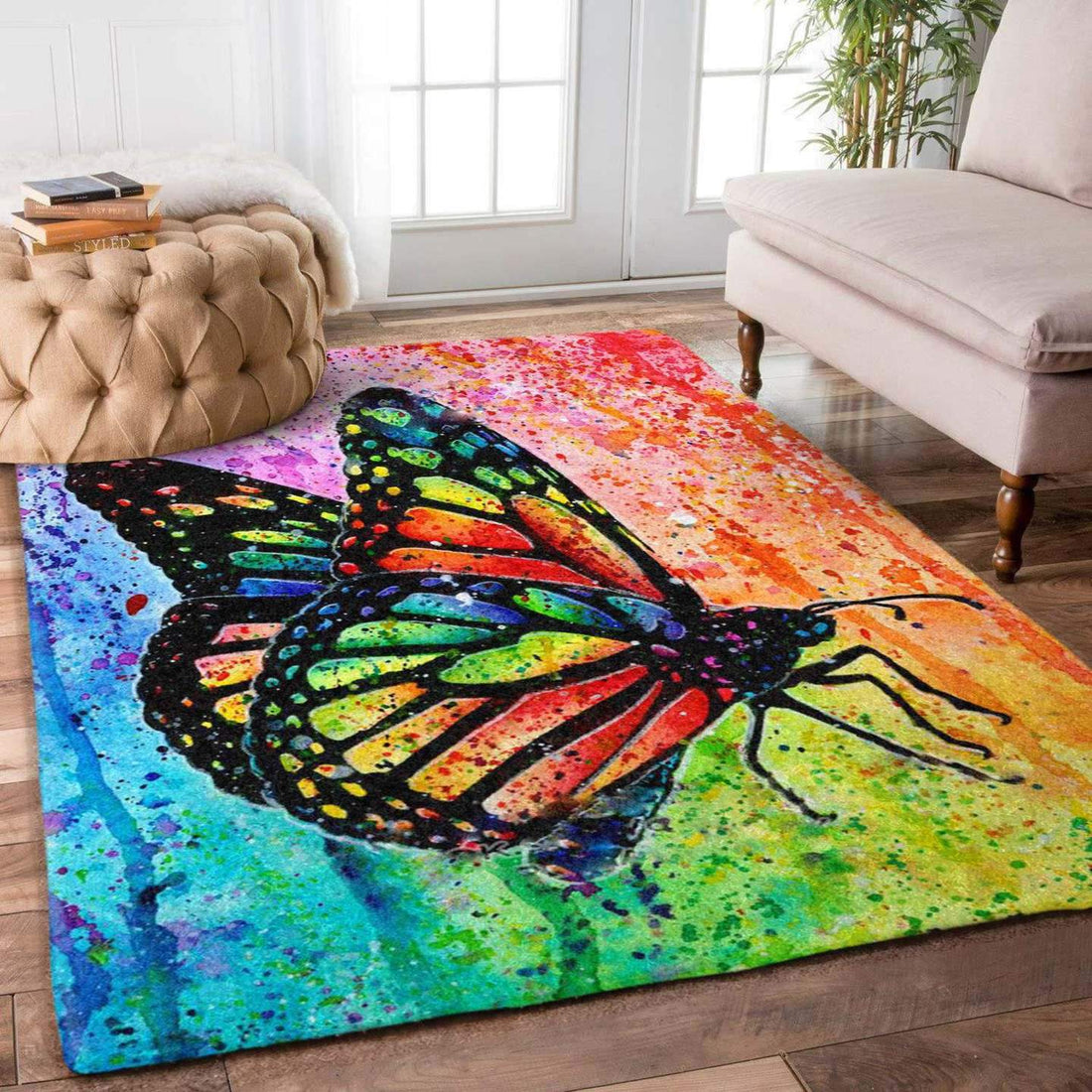 3D Printing Butterfly Limited Edition Rectangular rug living room rug 