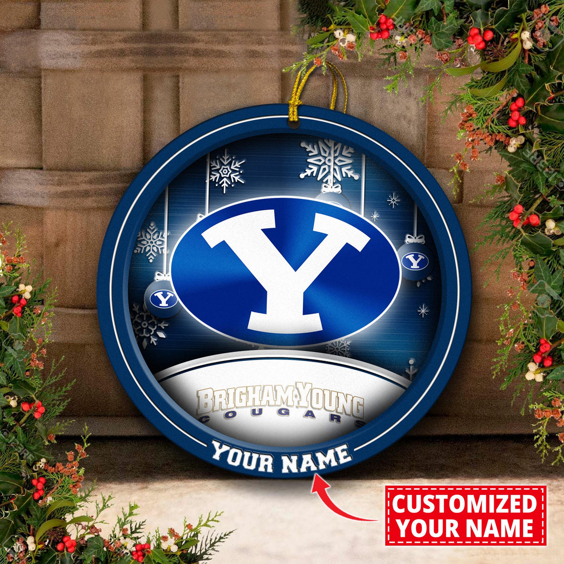 BYU Cougars Circle Aluminium Custom Ornament 2 Side Trending New Arrivals H52912 ETUG311023