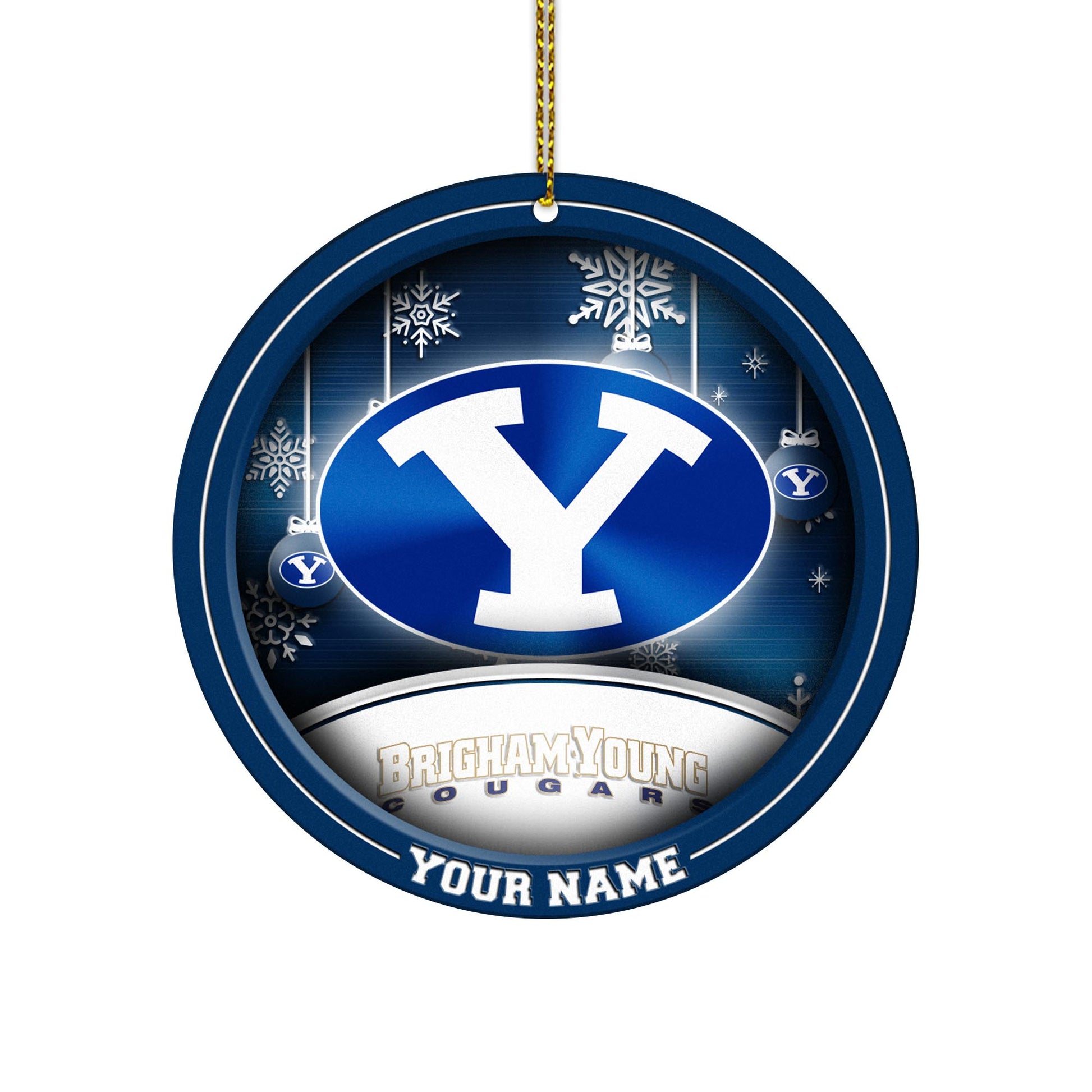BYU Cougars Circle Aluminium Custom Ornament 2 Side Trending New Arrivals H52912 ETUG311023