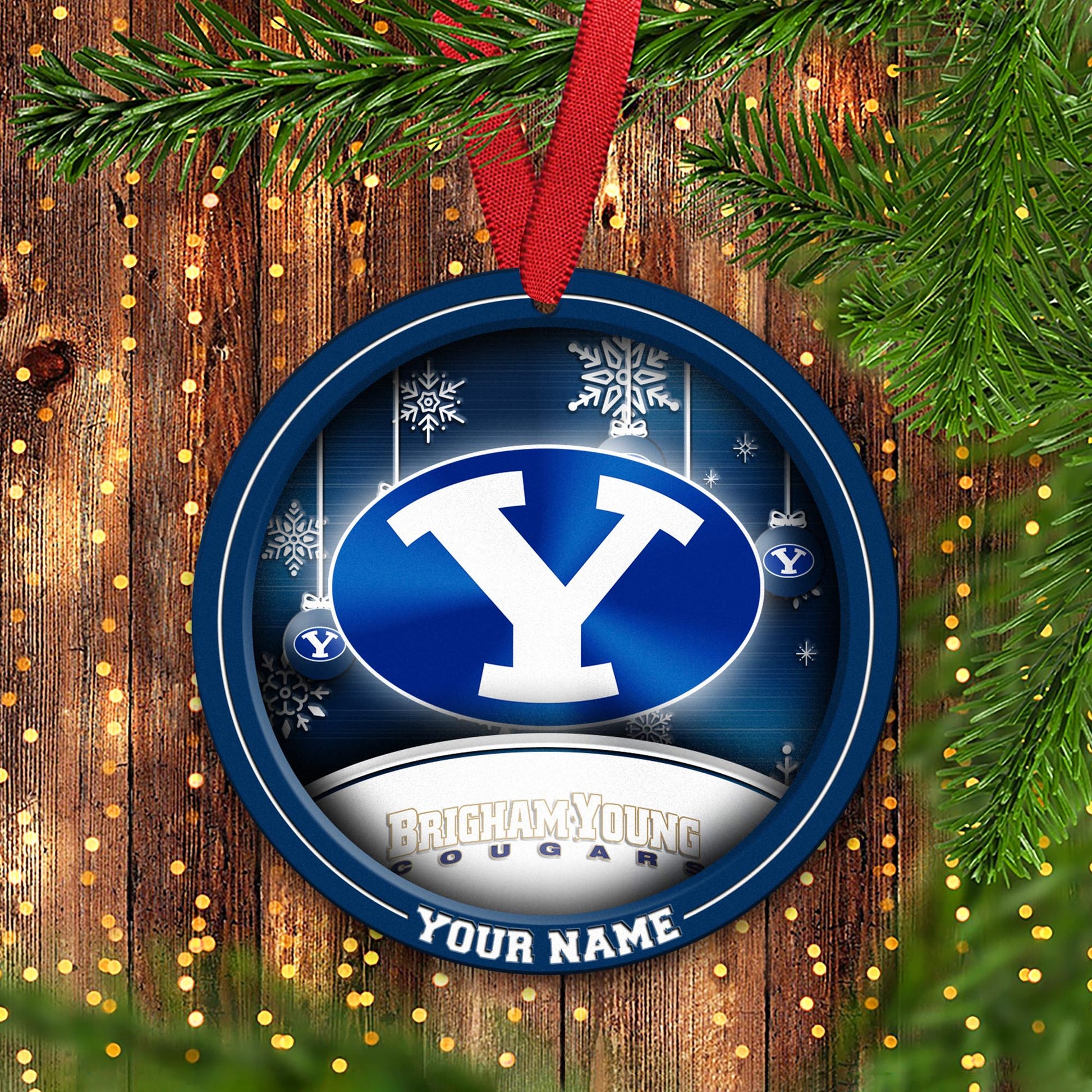 BYU Cougars Circle Aluminium Custom Ornament 2 Side Trending New Arrivals H52912 ETUG311023