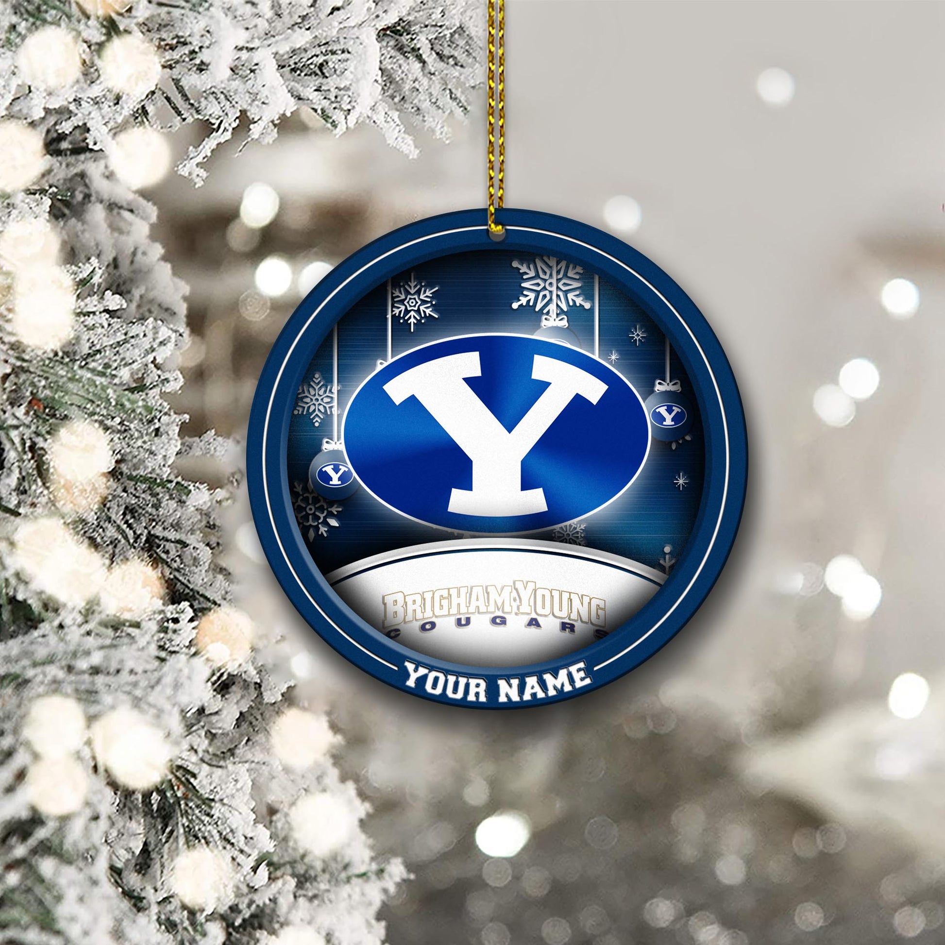 BYU Cougars Circle Aluminium Custom Ornament 2 Side Trending New Arrivals H52912 ETUG311023