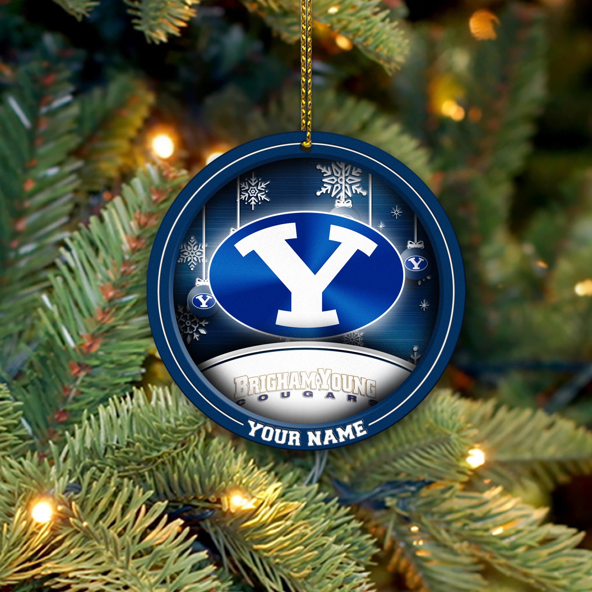 BYU Cougars Circle Aluminium Custom Ornament 2 Side Trending New Arrivals H52912 ETUG311023