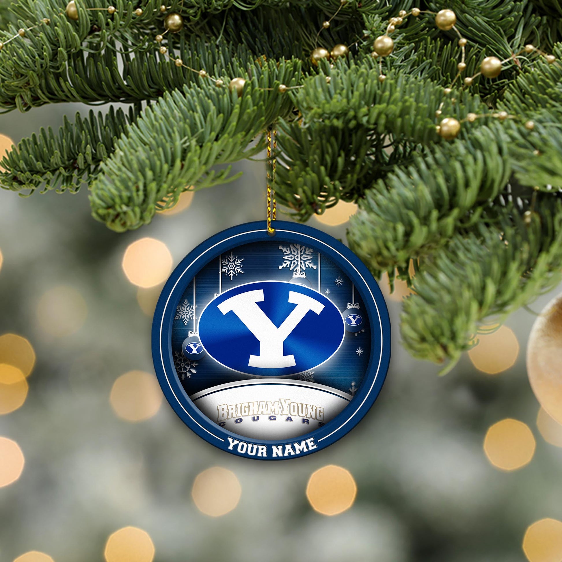 BYU Cougars Circle Aluminium Custom Ornament 2 Side Trending New Arrivals H52912 ETUG311023