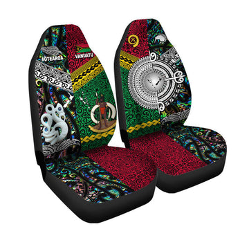 New Zealand And Vanuatu Car Seat Cover Together Paua Shell