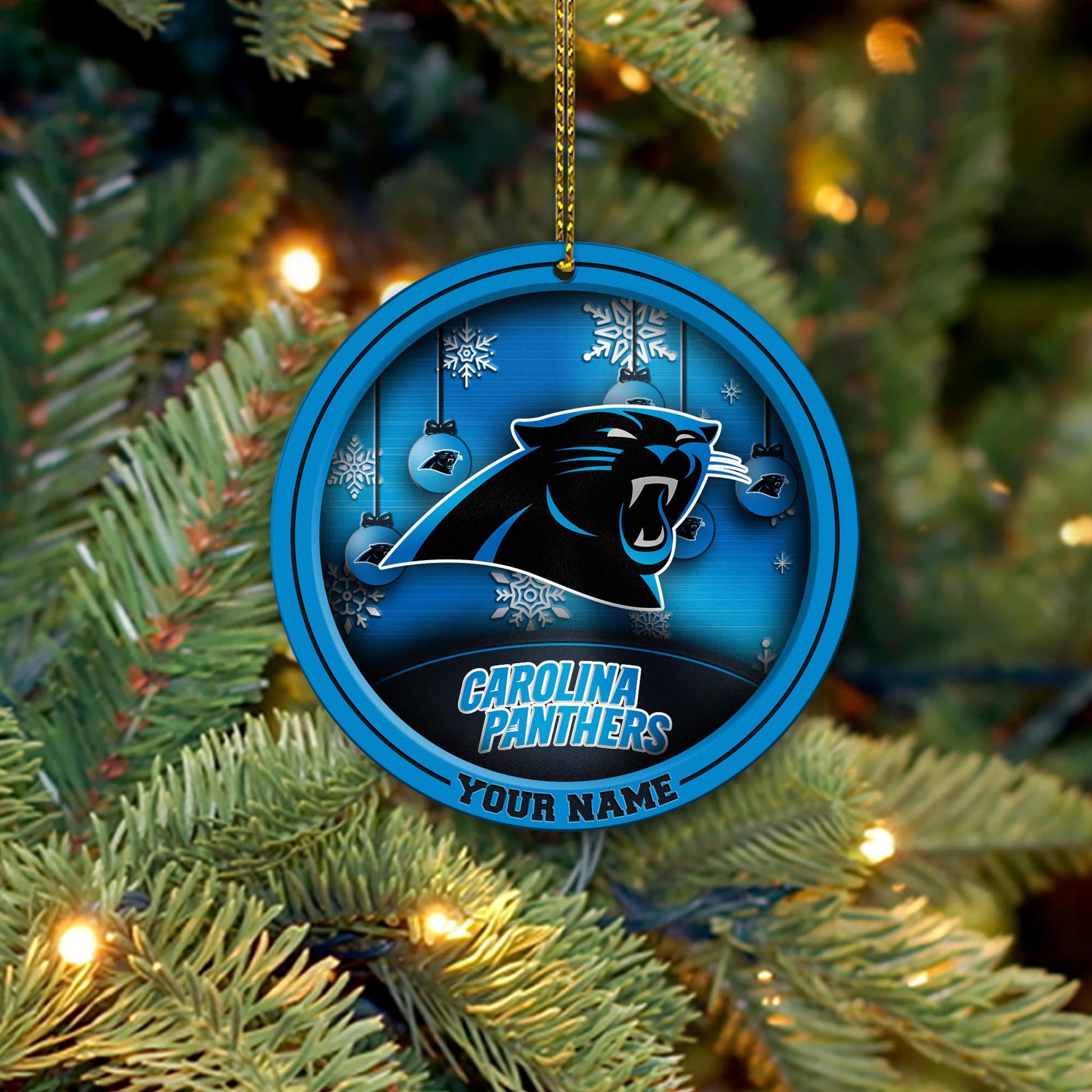 Carolina Panthers Circle Aluminium Custom Ornament 2 Side Trending New Arrivals H52912 ETUG311023