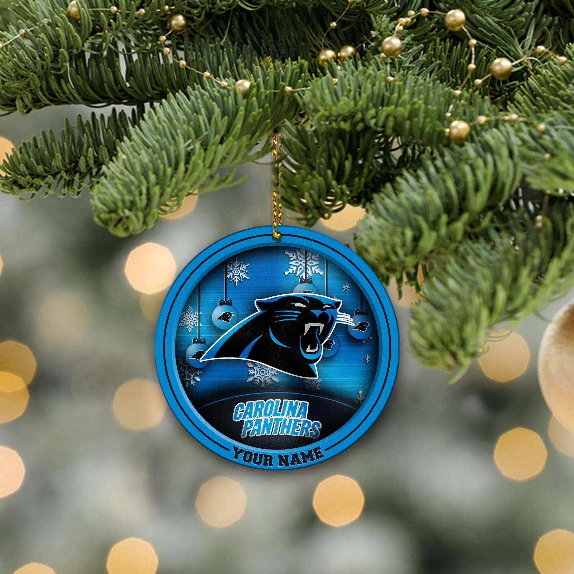 Carolina Panthers Circle Aluminium Custom Ornament 2 Side Trending New Arrivals H52912 ETUG311023