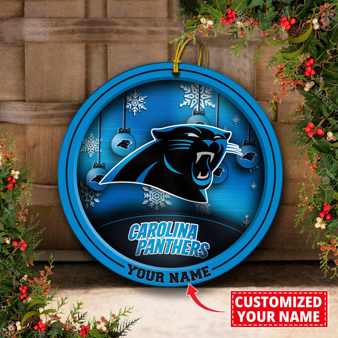 Carolina Panthers Circle Aluminium Custom Ornament 2 Side Trending New Arrivals H52912 ETUG311023