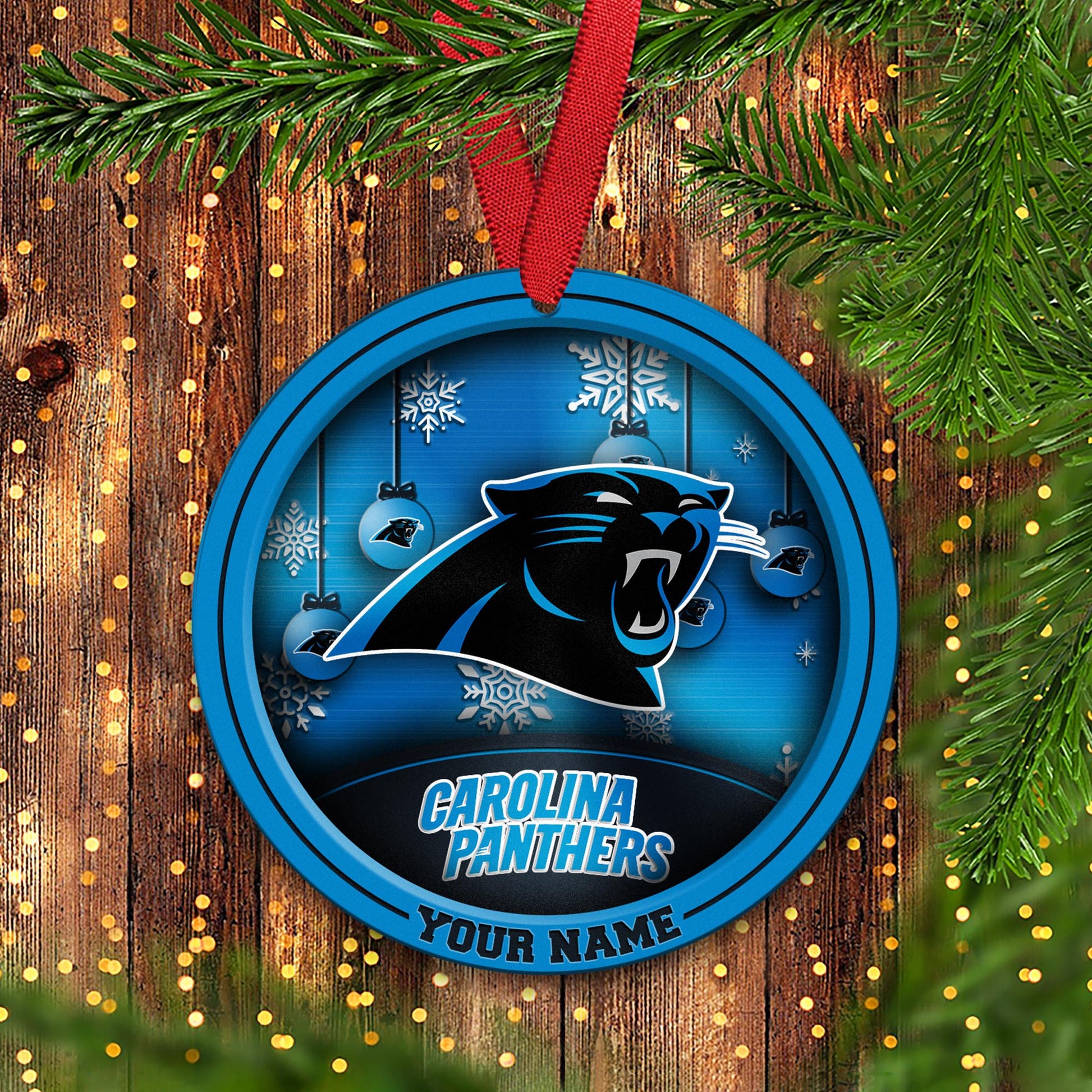 Carolina Panthers Circle Aluminium Custom Ornament 2 Side Trending New Arrivals H52912 ETUG311023