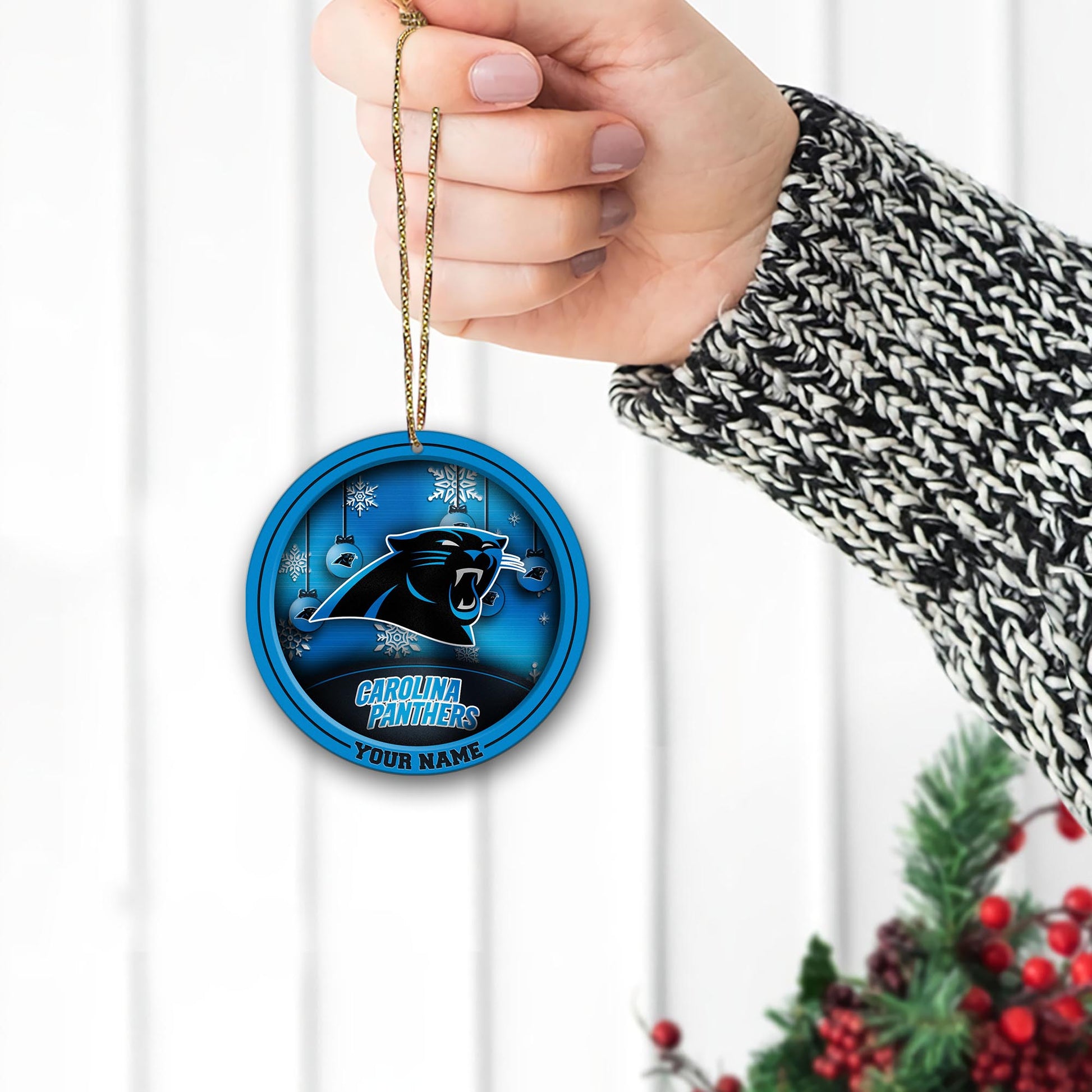 Carolina Panthers Circle Aluminium Custom Ornament 2 Side Trending New Arrivals H52912 ETUG311023