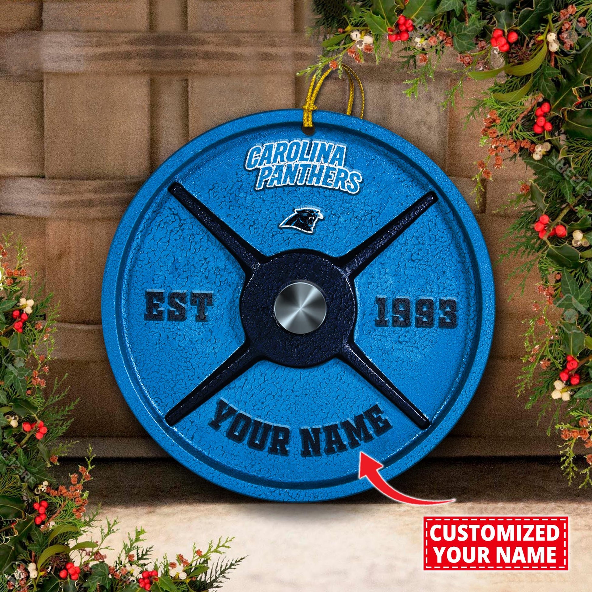 Carolina Panthers Fitness Circle Aluminium Custom Ornament 2 Side Trending New Arrivals H52884 ETUG311023