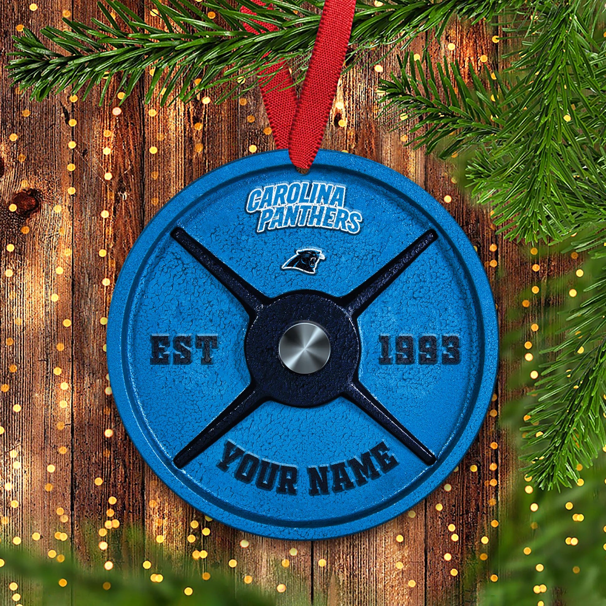 Carolina Panthers Fitness Circle Aluminium Custom Ornament 2 Side Trending New Arrivals H52884 ETUG311023