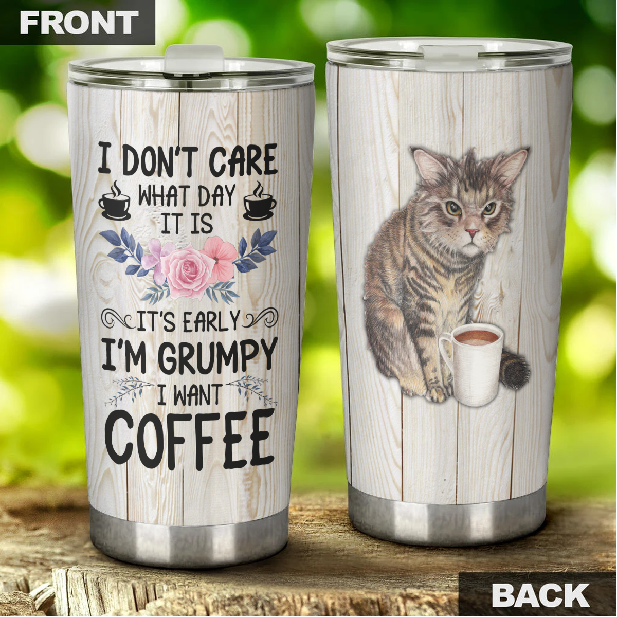 Cat Tumbler, Gift for Cat Lovers, Cat Mom, Gift for Coffee Lovers 20 OZ car mug cup