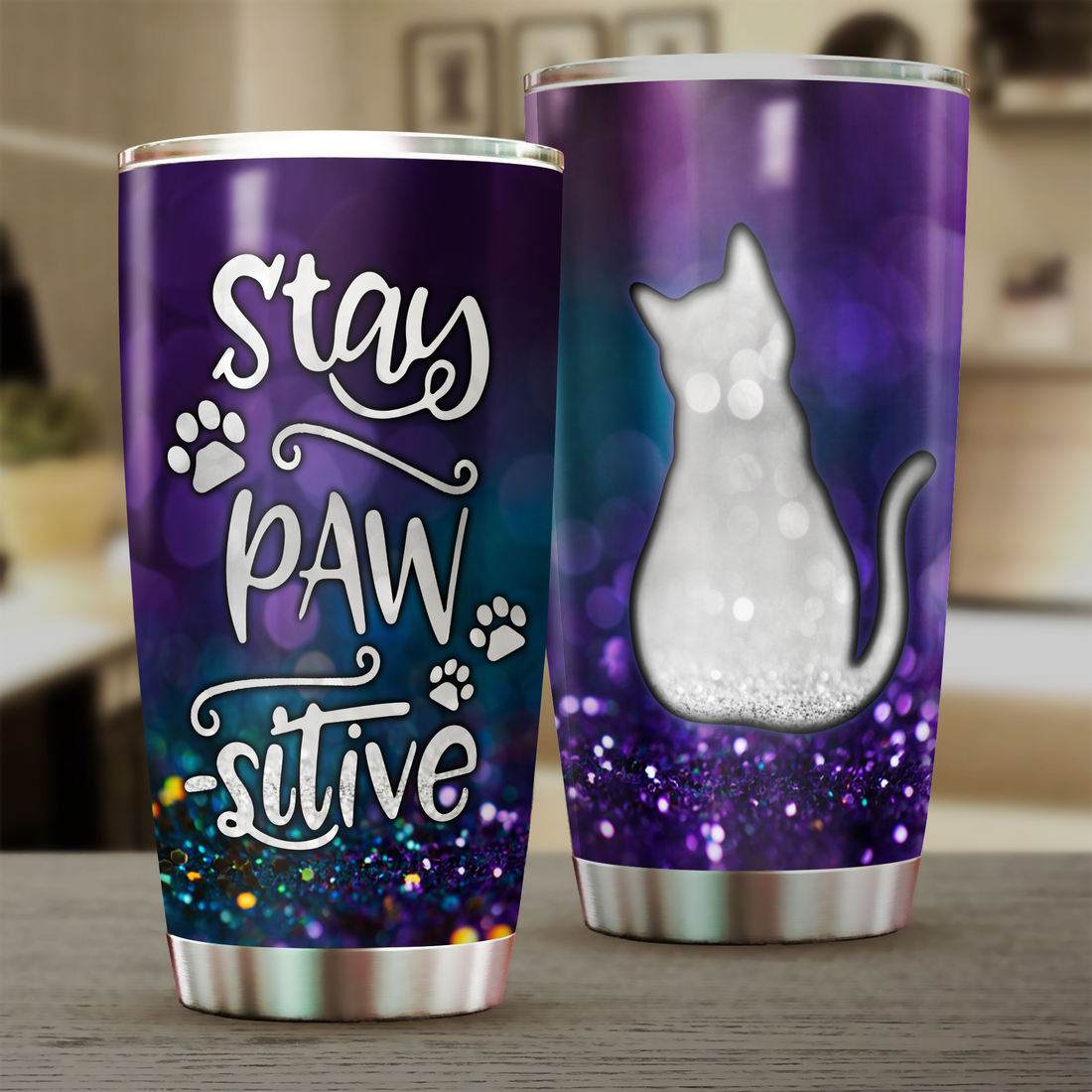 Cat Tumbler, Gift for Cat Lovers, Cat Mom - 20 OZ Car Mug