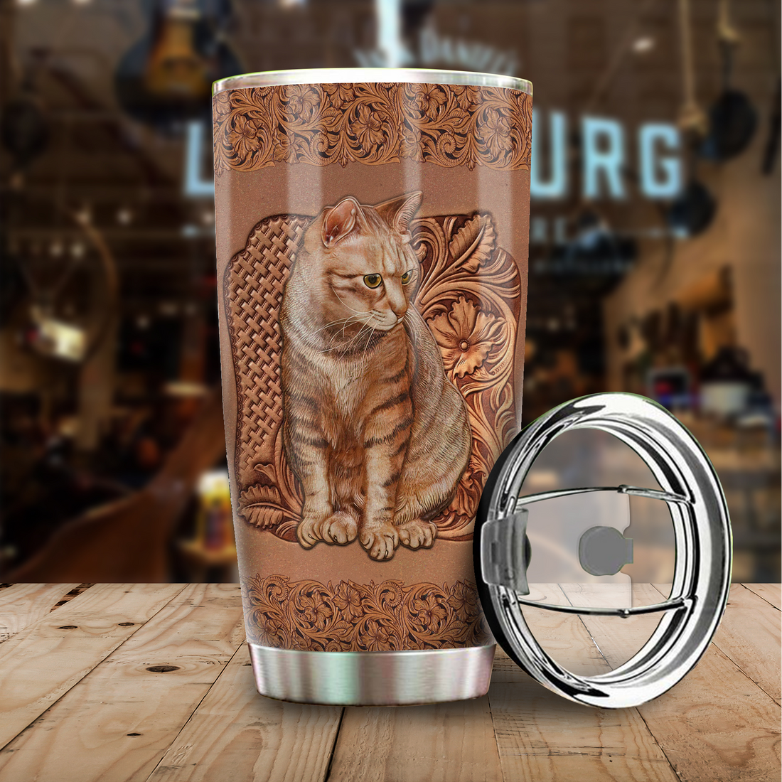 Cat Tumbler, Gift for Cat Lovers, Cat Mom 20 OZ Car Mug