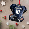Chicago Bears 2 Layered Piece Wooden Ornament Custom Name And Number, Sport Team Ornament, Sport Gifts ETRG-52175