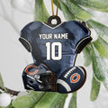 Chicago Bears 2 Layered Piece Wooden Ornament Custom Name And Number, Sport Team Ornament, Sport Gifts ETRG-52175