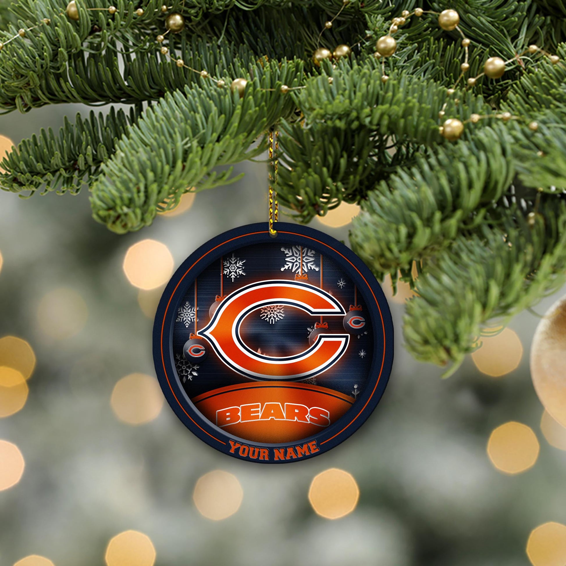Chicago Bears Circle Aluminium Custom Ornament 2 Side Trending New Arrivals H52912 ETUG311023