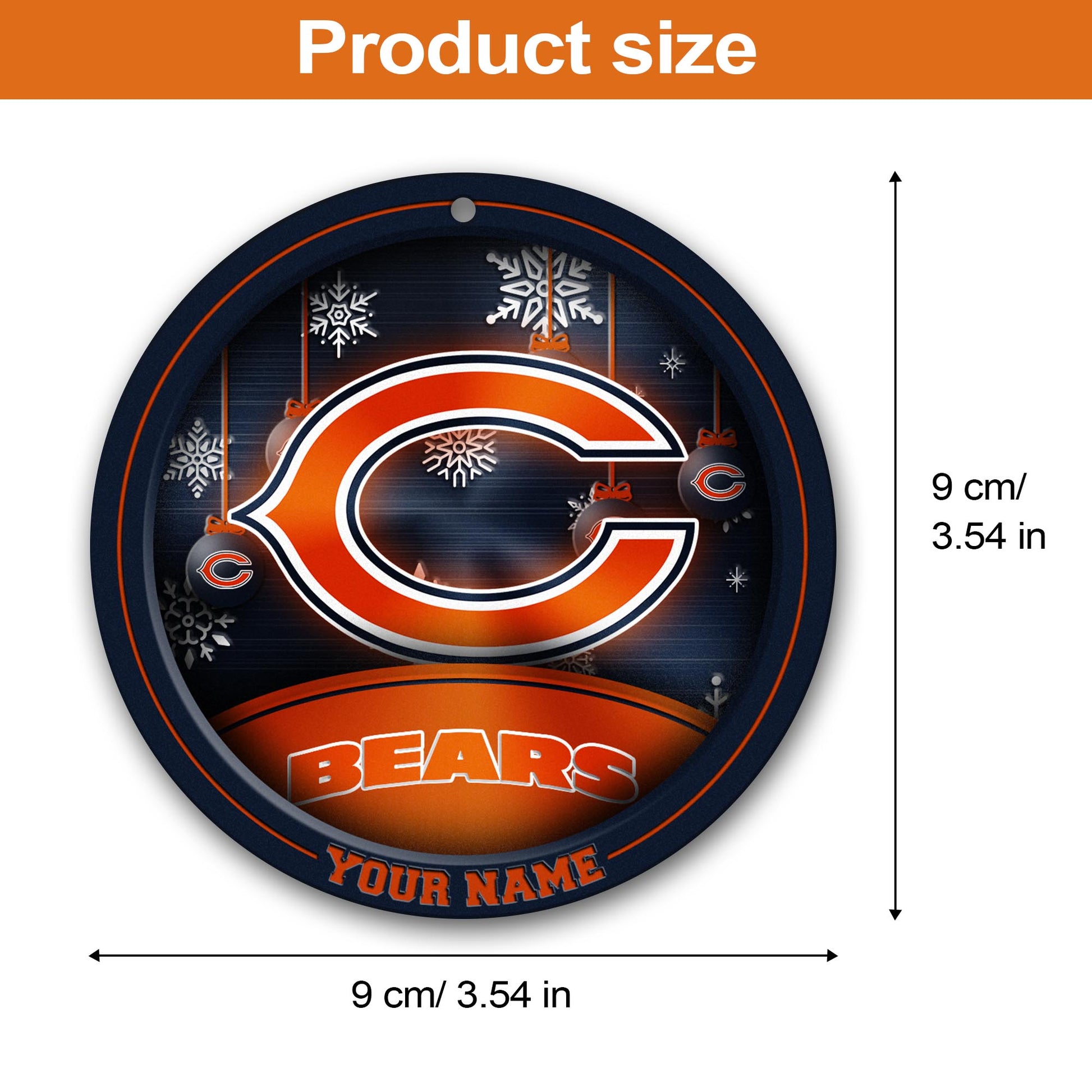 Chicago Bears Circle Aluminium Custom Ornament 2 Side Trending New Arrivals H52912 ETUG311023