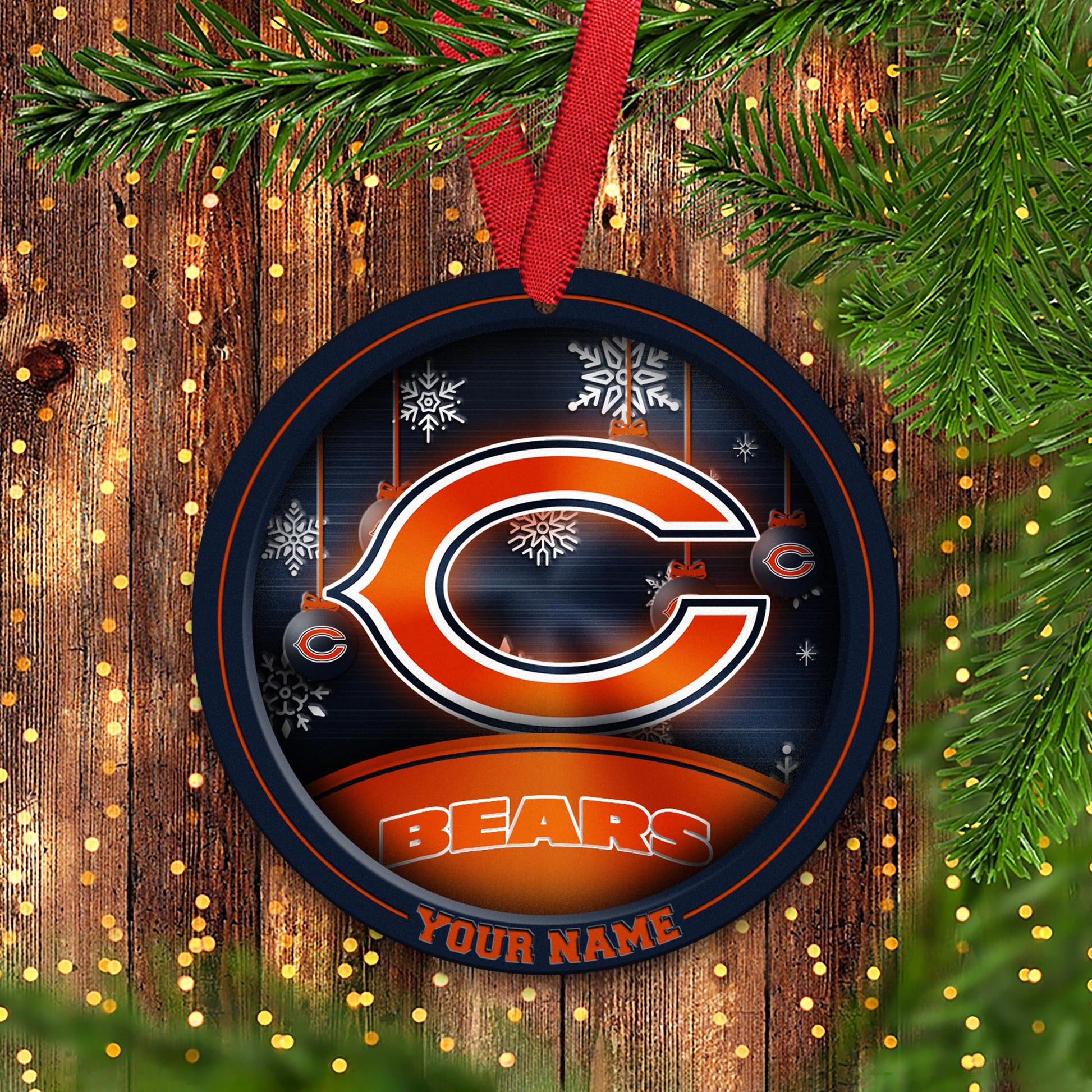 Chicago Bears Circle Aluminium Custom Ornament 2 Side Trending New Arrivals H52912 ETUG311023
