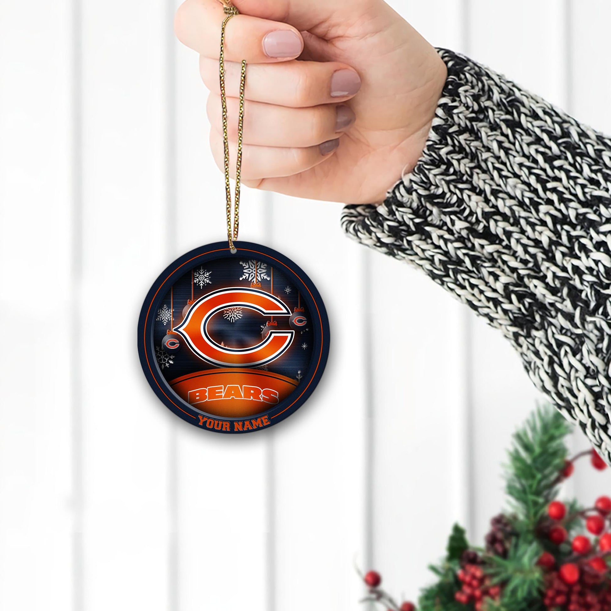Chicago Bears Circle Aluminium Custom Ornament 2 Side Trending New Arrivals H52912 ETUG311023