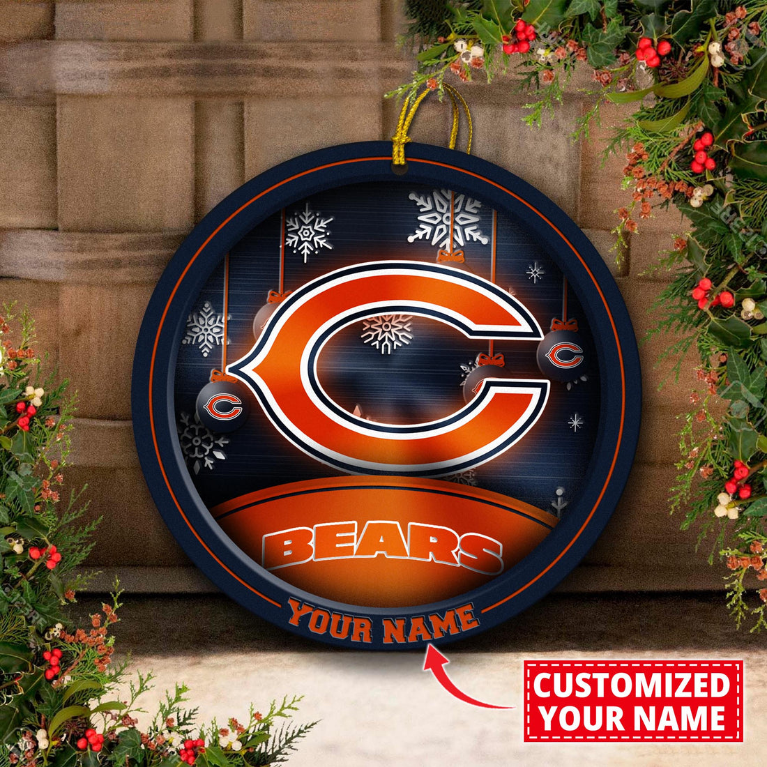 Chicago Bears Circle Aluminium Custom Ornament 2 Side Trending New Arrivals H52912 ETUG311023