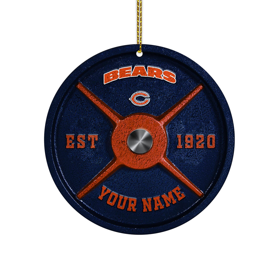 Chicago Bears Fitness Circle Aluminium Custom Ornament 2 Side Trending New Arrivals H52884 ETUG311023