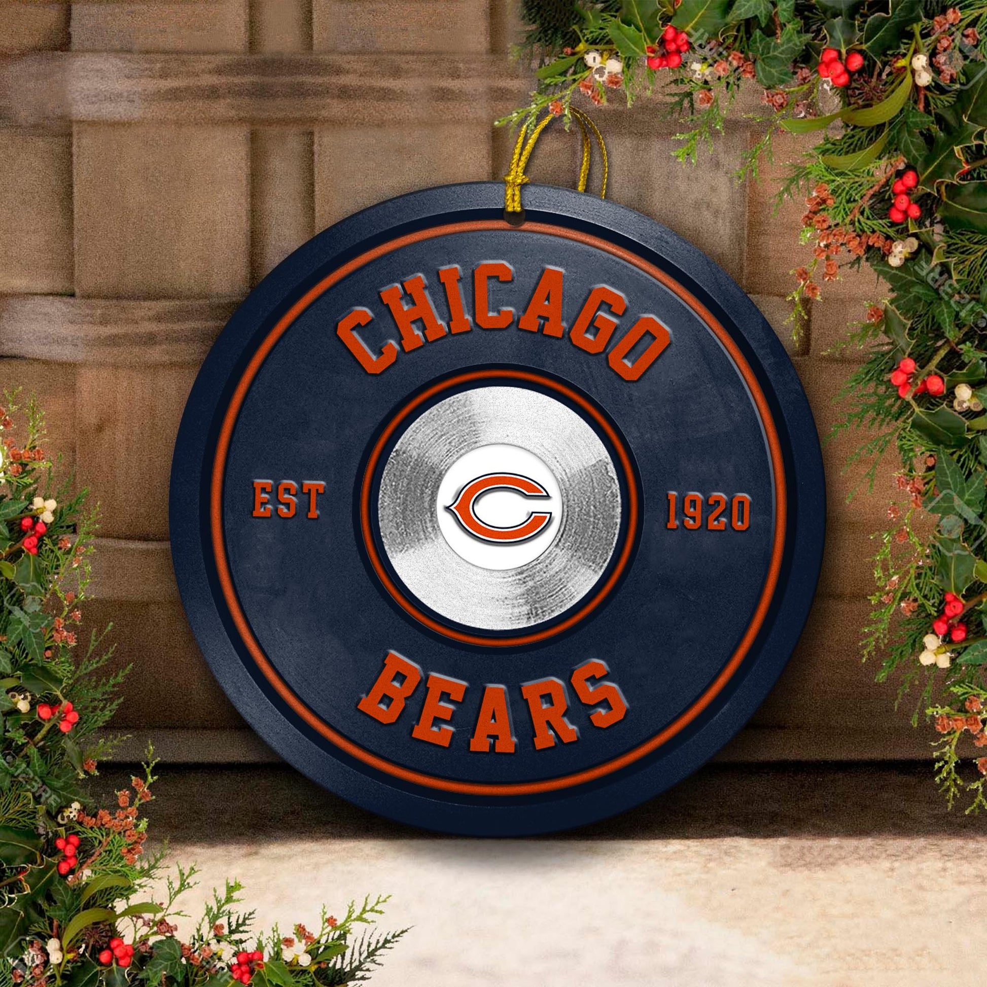 Chicago Bears Fitness Circle Aluminium Ornament 2 Side Trending New Arrivals H52883 ETUG311023