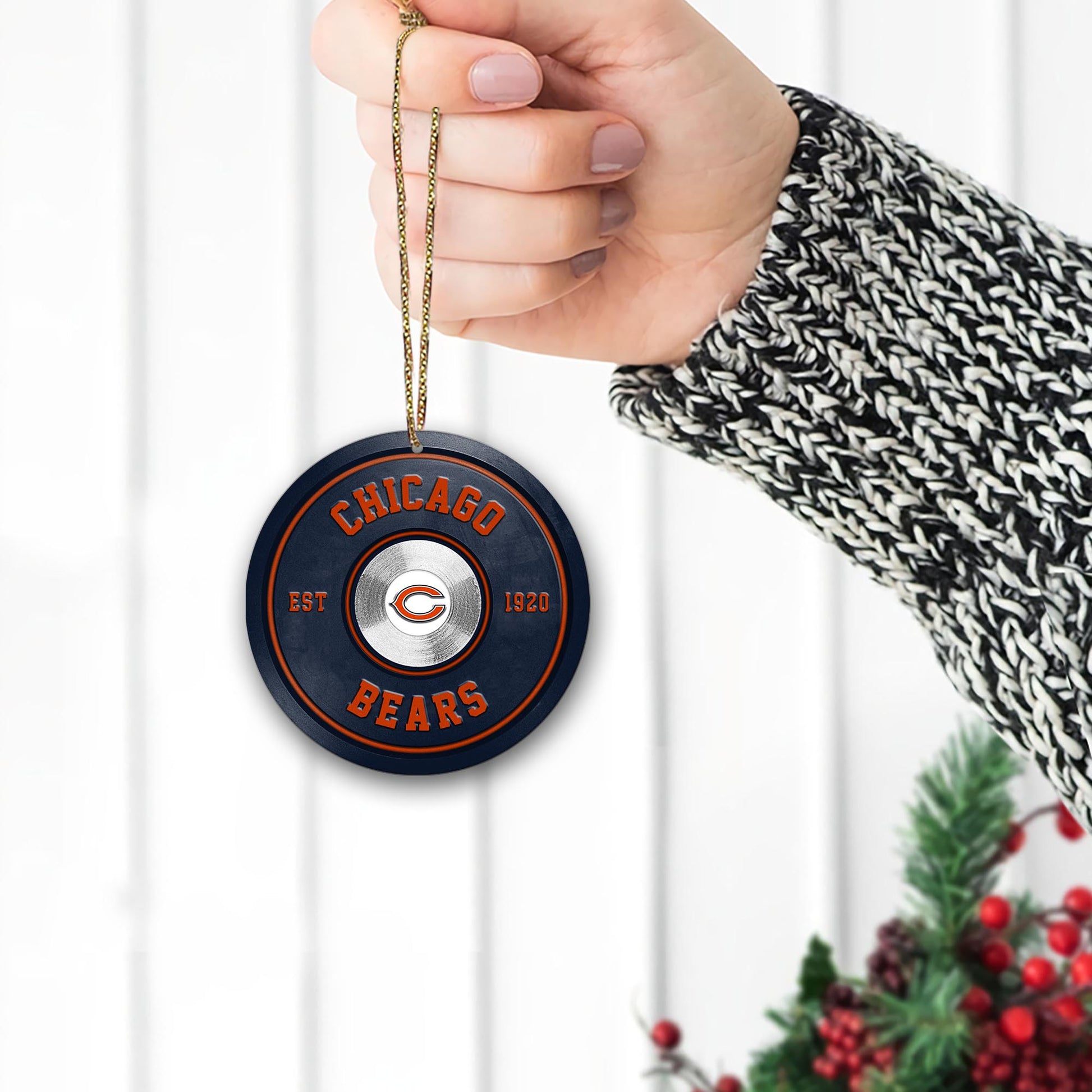 Chicago Bears Fitness Circle Aluminium Ornament 2 Side Trending New Arrivals H52883 ETUG311023