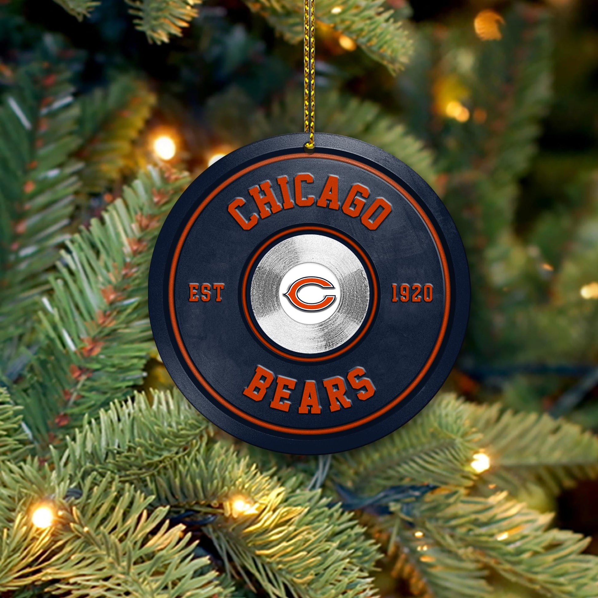 Chicago Bears Fitness Circle Aluminium Ornament 2 Side Trending New Arrivals H52883 ETUG311023