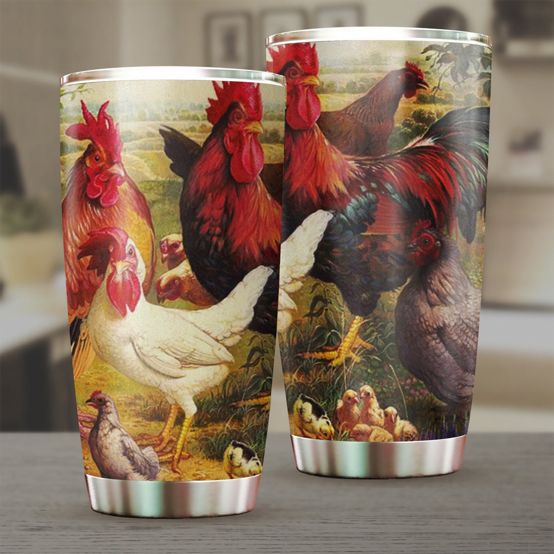 Chicken Tumbler, Gift for Farmers, Cow Lovers, Chicken Lovers 20 OZ