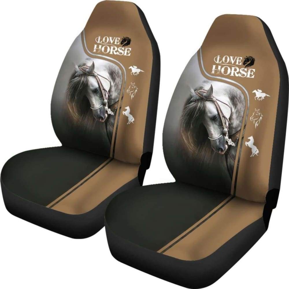 Chocolate Horse Love Car Seat Covers Car Decoration Universal Fit