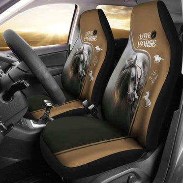 Chocolate Horse Love Car Seat Covers Car Decoration Universal Fit