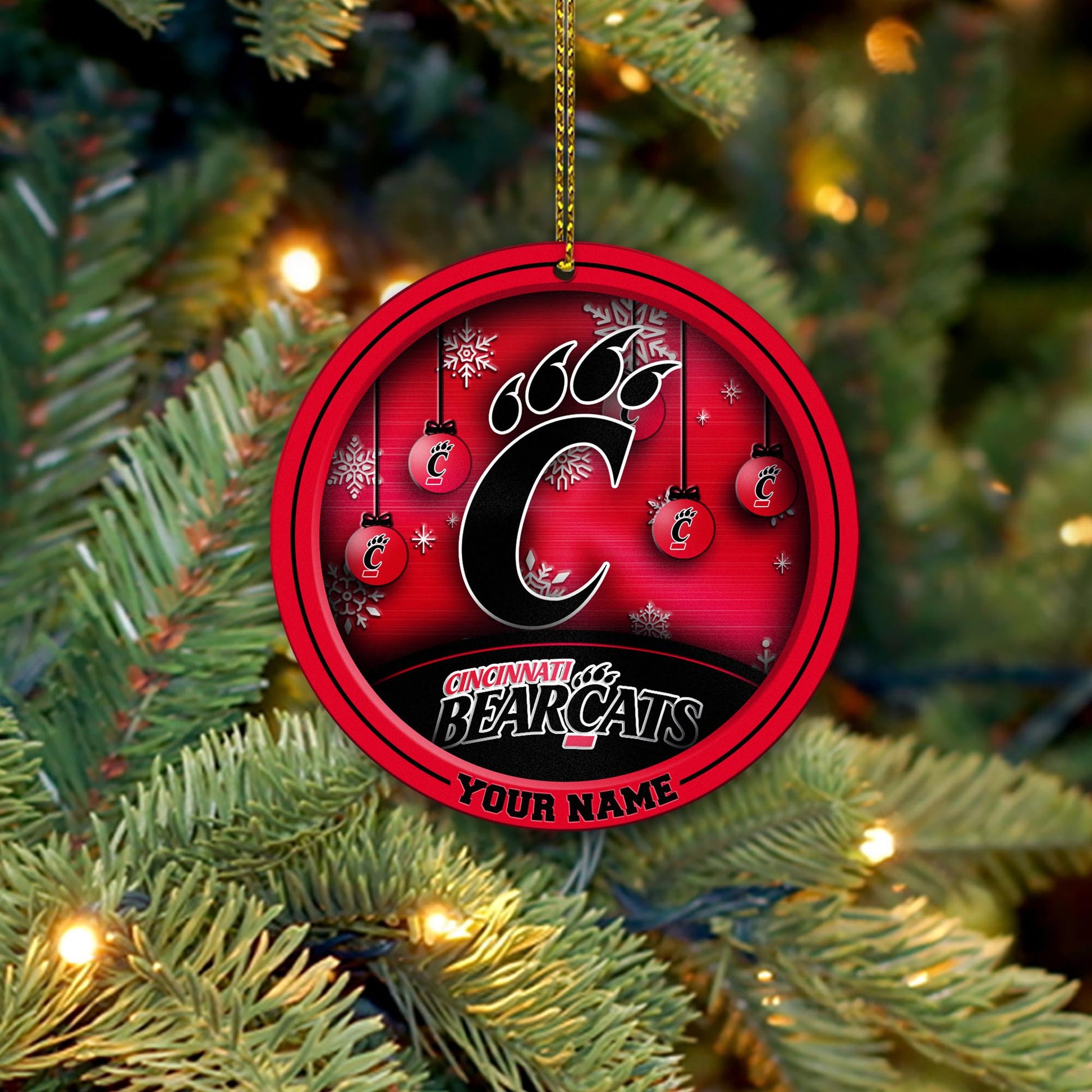 Cincinnati Bearcats Circle Aluminium Custom Ornament 2 Side Trending New Arrivals H52912 ETUG311023