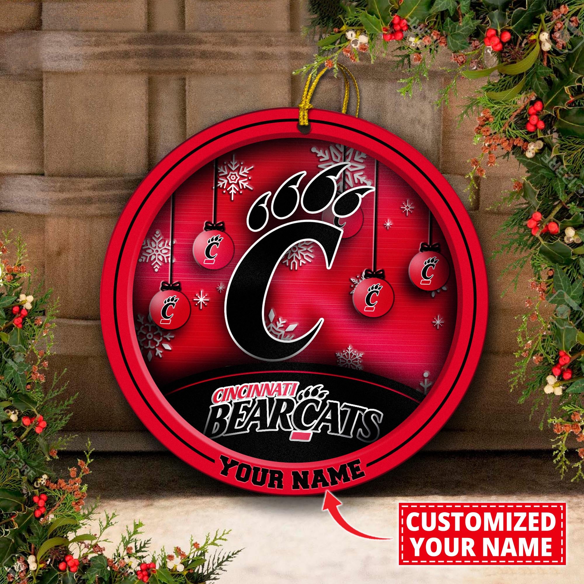 Cincinnati Bearcats Circle Aluminium Custom Ornament 2 Side Trending New Arrivals H52912 ETUG311023