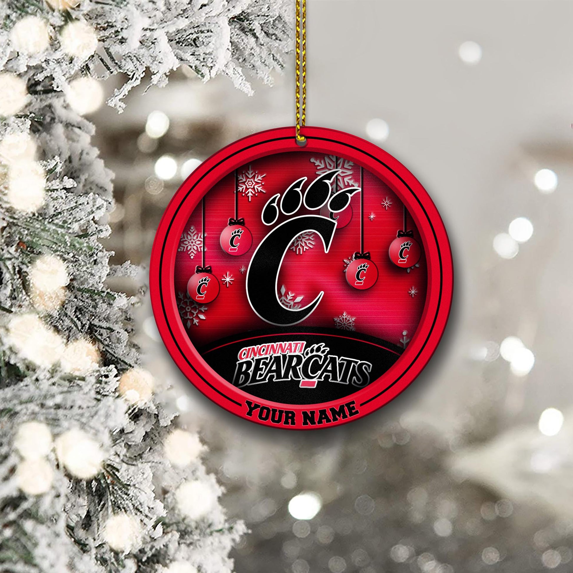 Cincinnati Bearcats Circle Aluminium Custom Ornament 2 Side Trending New Arrivals H52912 ETUG311023