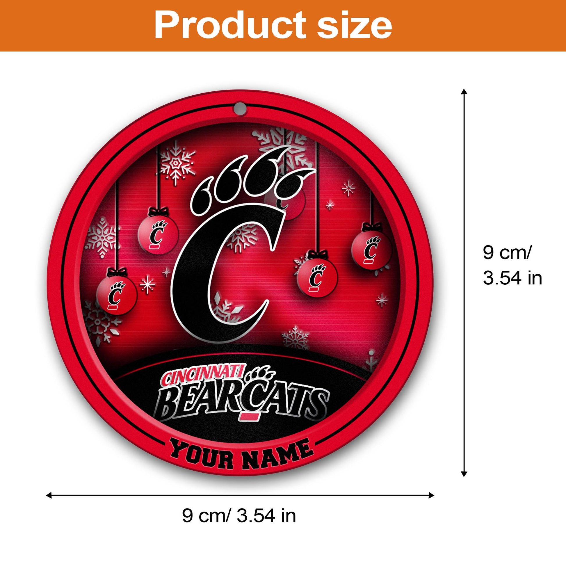 Cincinnati Bearcats Circle Aluminium Custom Ornament 2 Side Trending New Arrivals H52912 ETUG311023