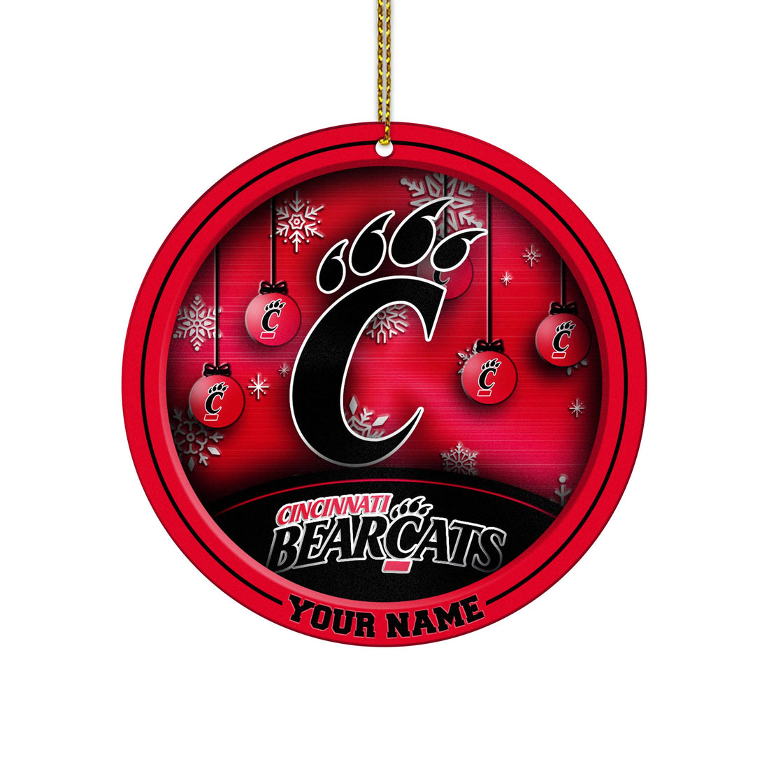 Cincinnati Bearcats Circle Aluminium Custom Ornament 2 Side Trending New Arrivals H52912 ETUG311023