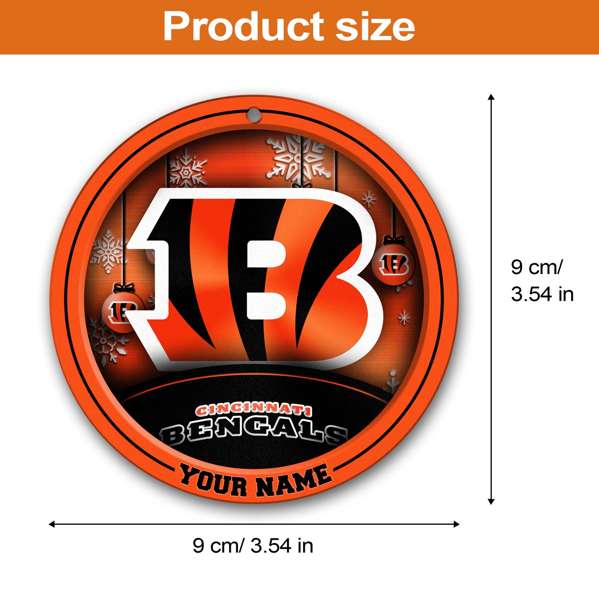 Cincinnati Bengals Circle Aluminium Custom Ornament 2 Side Trending New Arrivals H52912 ETUG311023