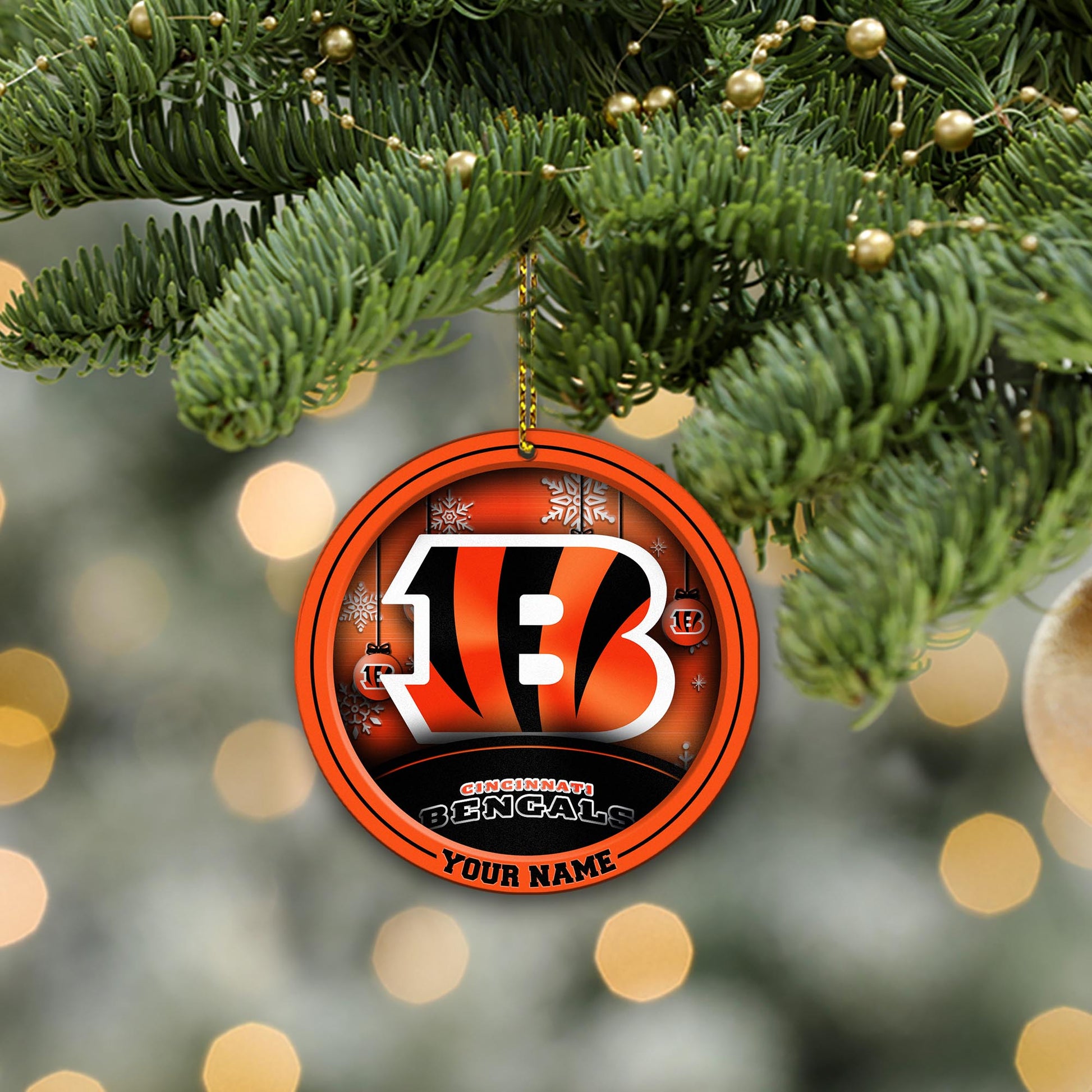 Cincinnati Bengals Circle Aluminium Custom Ornament 2 Side Trending New Arrivals H52912 ETUG311023