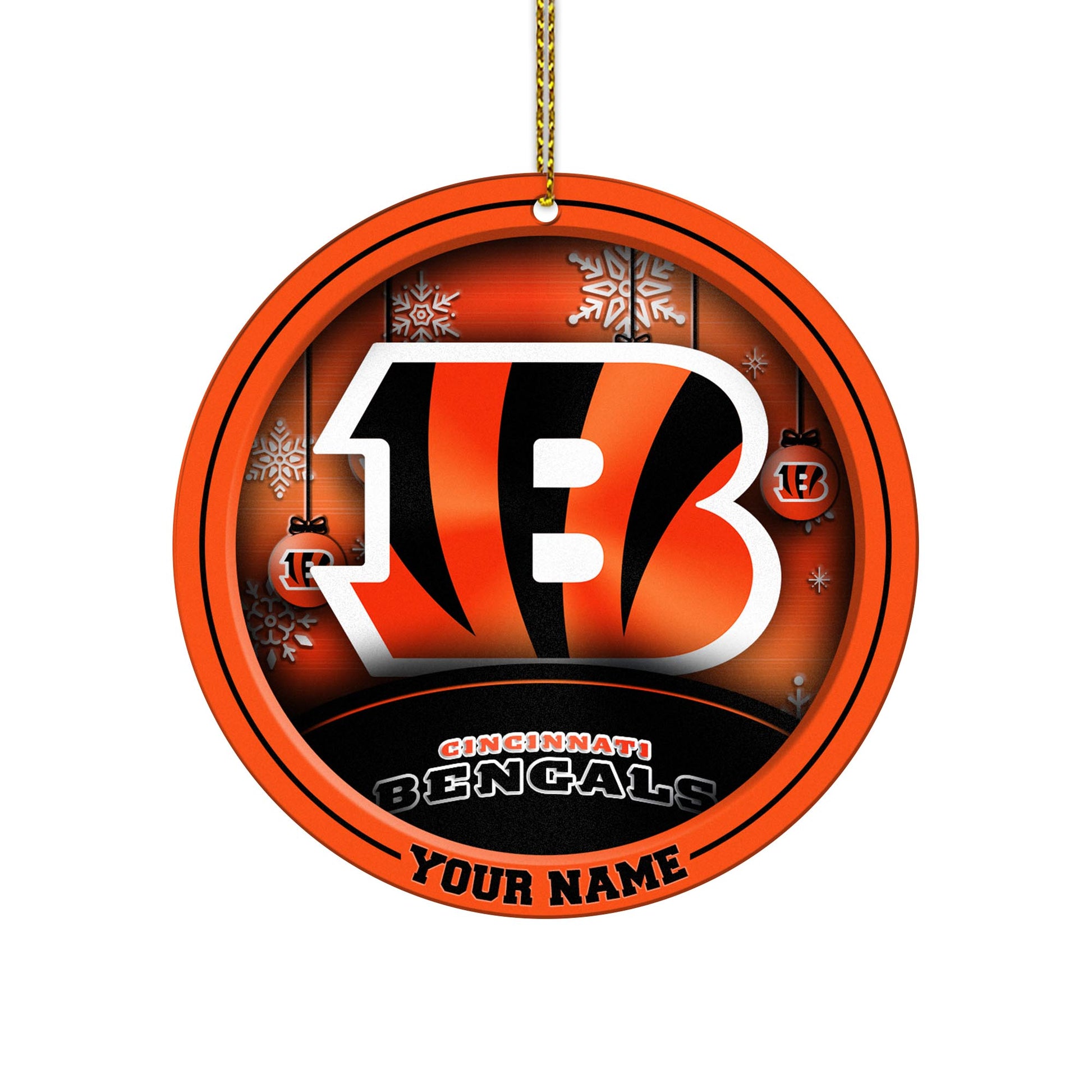 Cincinnati Bengals Circle Aluminium Custom Ornament 2 Side Trending New Arrivals H52912 ETUG311023