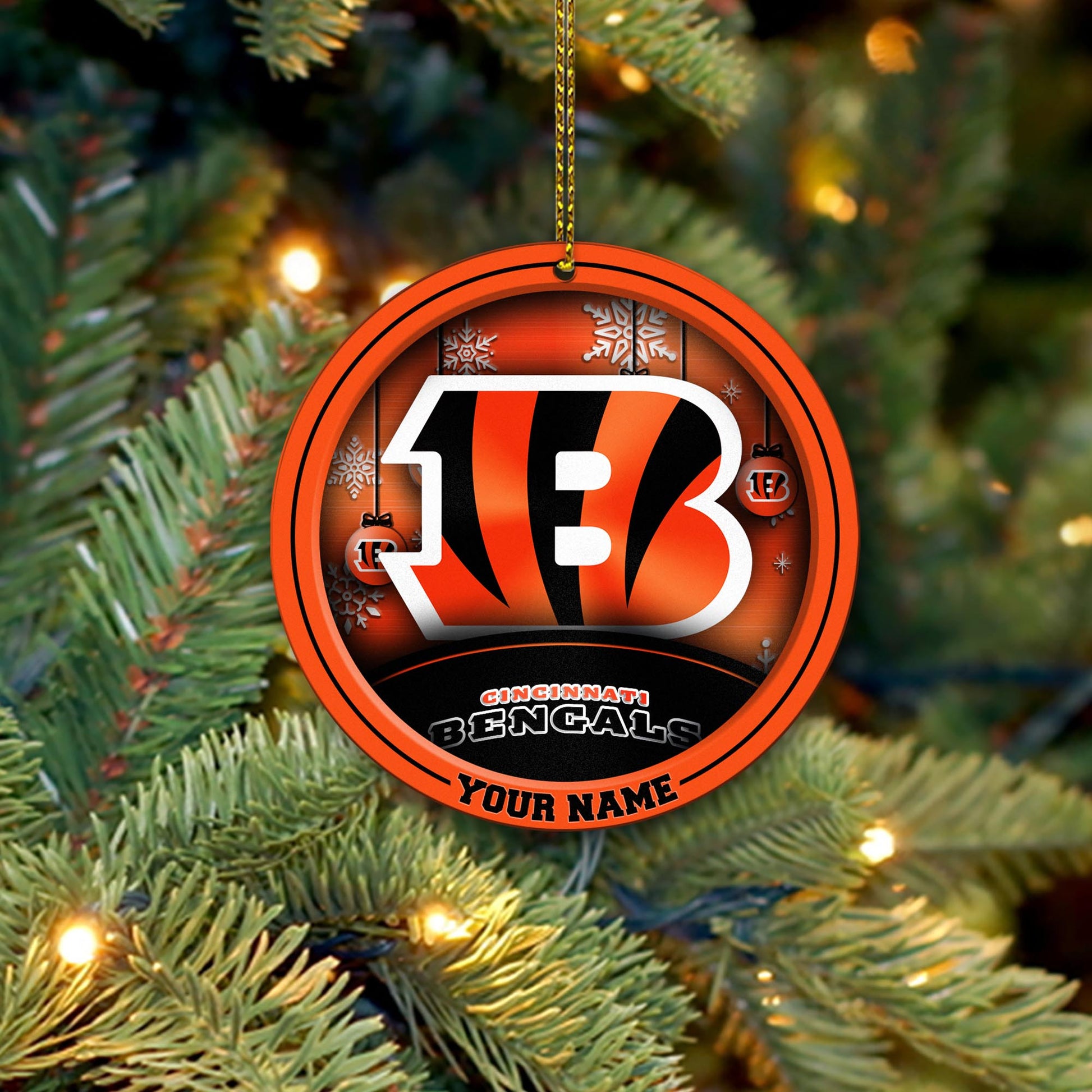 Cincinnati Bengals Circle Aluminium Custom Ornament 2 Side Trending New Arrivals H52912 ETUG311023