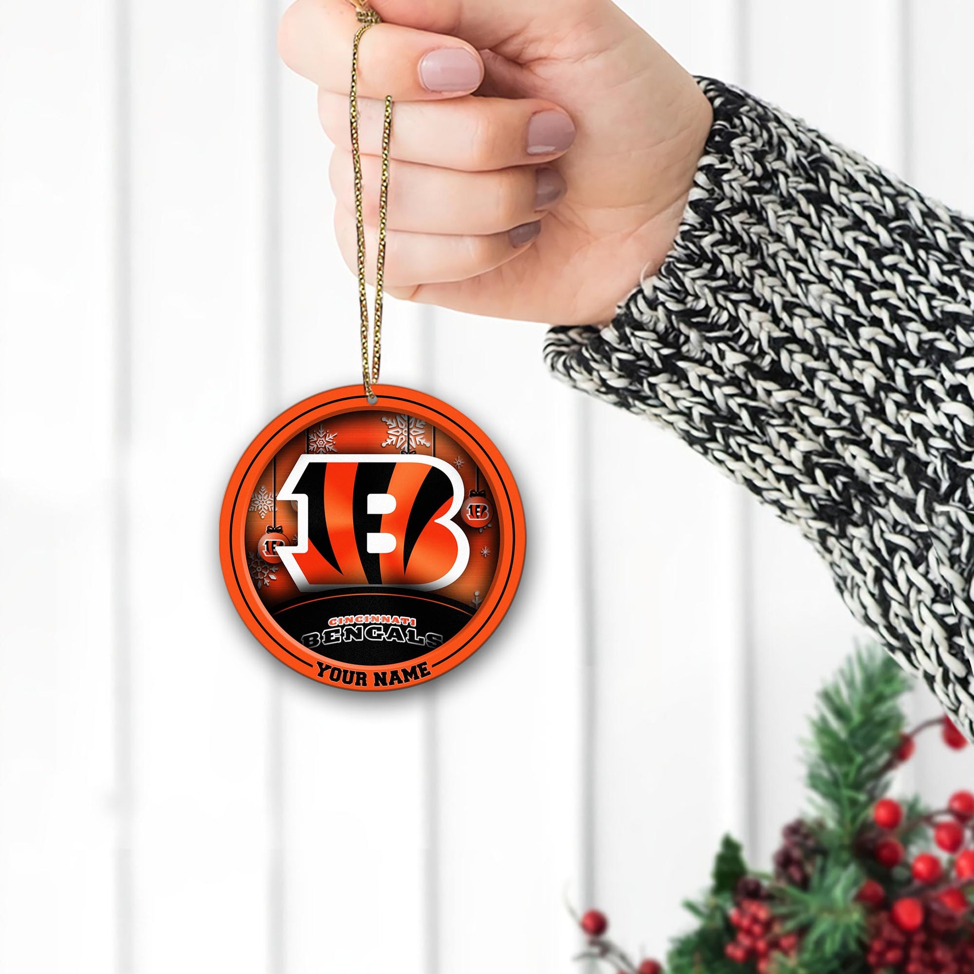 Cincinnati Bengals Circle Aluminium Custom Ornament 2 Side Trending New Arrivals H52912 ETUG311023