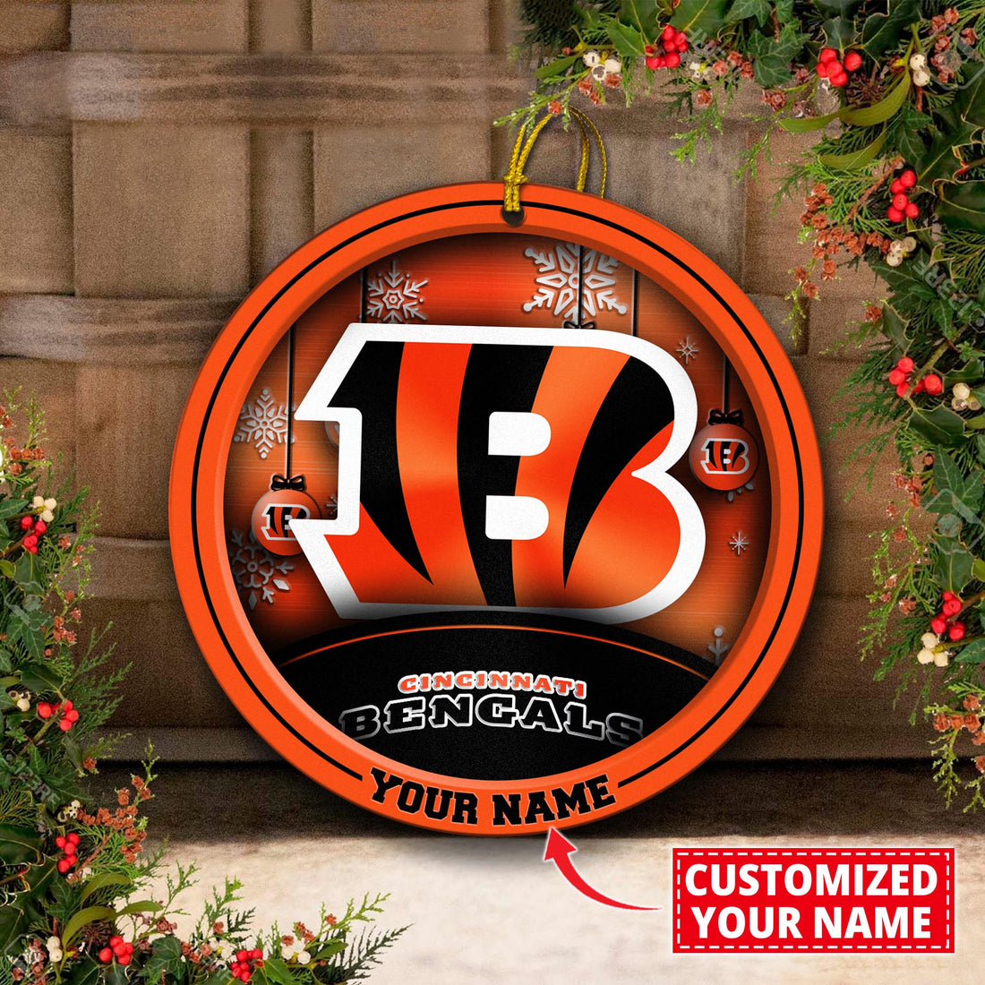 Cincinnati Bengals Circle Aluminium Custom Ornament 2 Side Trending New Arrivals H52912 ETUG311023